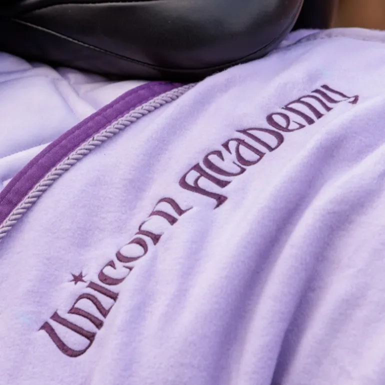 Fleece- Abschwitzdecke "Unicorn Academy"-Kordel