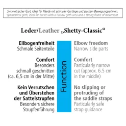 Kurzgurt Leder "Shetty Classic" ohne Elast