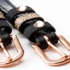 Sporenriemen "Rose" mit Strass