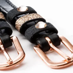 Sporenriemen "Rose" mit Strass