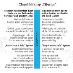 Wadenchaps "Tiberius" - Ledermix - RV nach oben